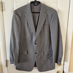 Vintage Roundtree & Yorke 42L Wool Sport Coat Blazer Gray Houndstooth Classic